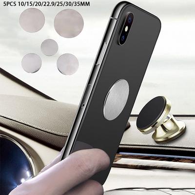 5 pezzi Supporto magnetico per telefono da auto Piastra metallica adesiva magnetica forte Sostituzione della custodia del telefono Adesivi circolari magnetici posteriori