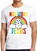 Dnes ne Ježíši Duhová Koza Satan Vtipné Meme Veselý Dárek Tričko T Shirt M674