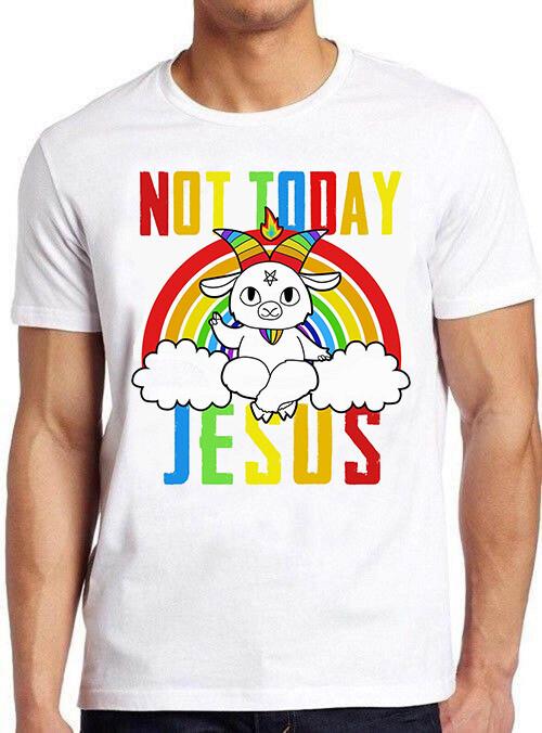 

Not Today Jesus Rainbow Goat Satan Funny Meme Hilarious Gift Tee T Shirt M674 5XL різнокольоровий