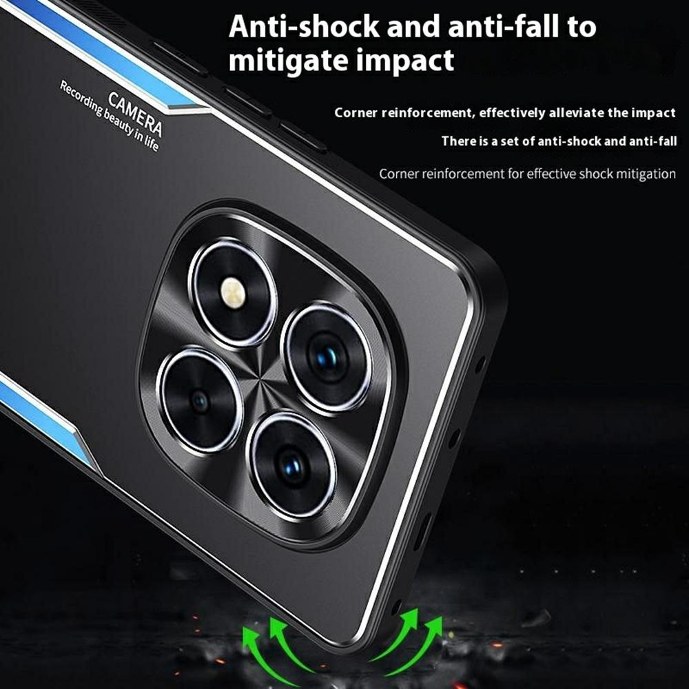 

For Xiaomi Redmi Note 14 Pro 4G Case Aluminum Alloy+TPU Shockproof Phone Cover Blue