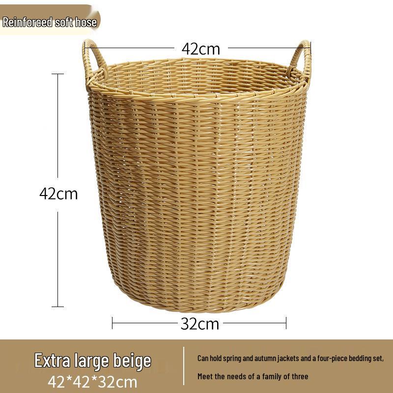 Lux Woven Rattan Laundry Basket - Elegant Clothes Storage Solution