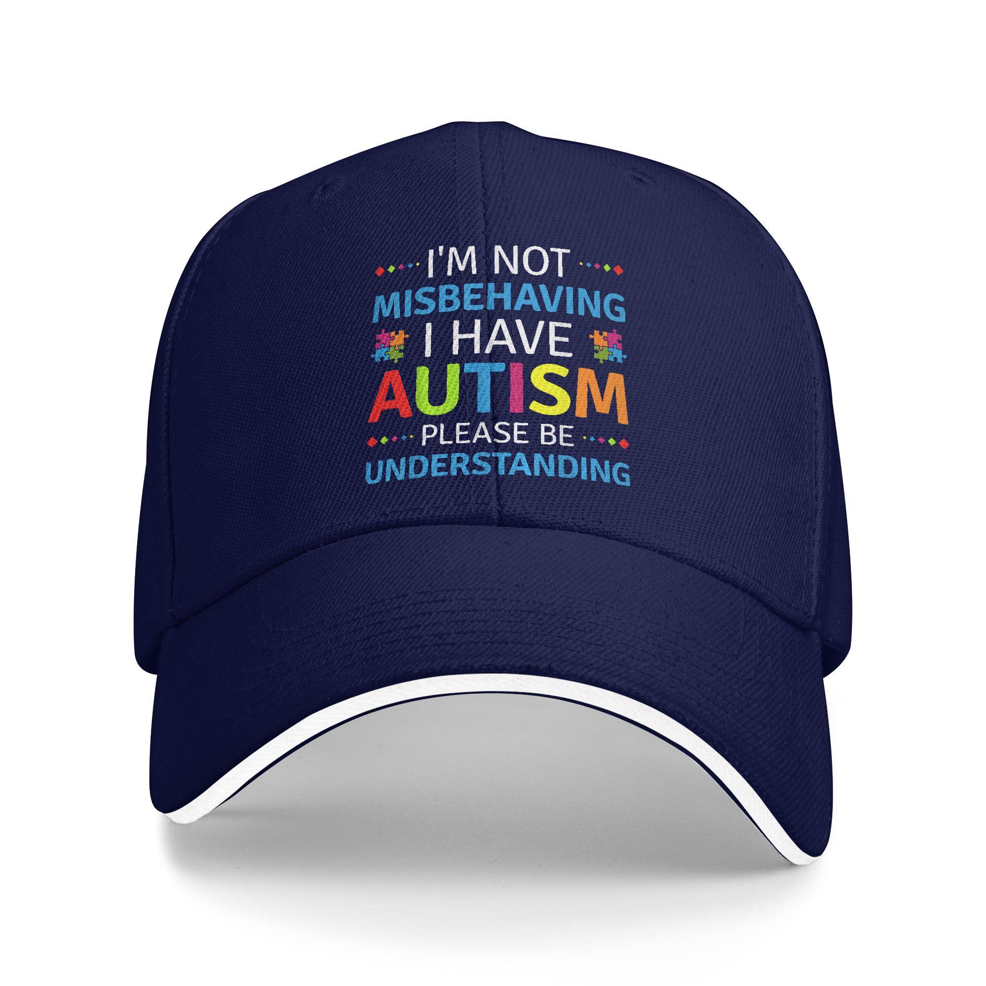 

Summer Casual Baseball Cap Autism Awareness I m Not Misbehaving I Have Autism Fishing Trucker Hat Men Street Style Snapback Cap As Picture темно-синього кольору