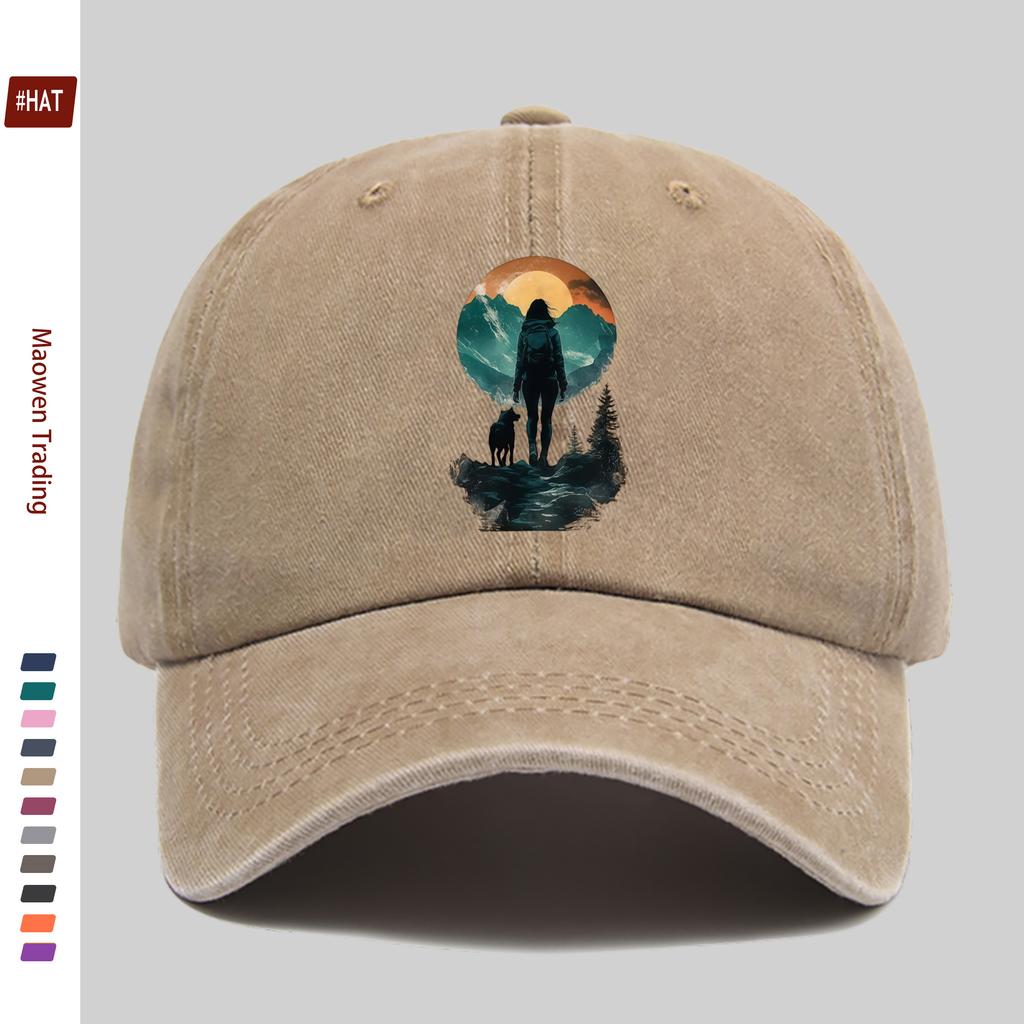 Pc Sunset Pattern WomenS Outdoor Casual Sports Printed Baseball Cap  Adjustable Buckle Lightweight Polyester Ideal For Tra