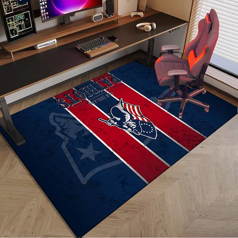 Patriots Team Spirit Area Rug for Office, Chair Rug, Decorative Carpet Livingroom Mat, Large Size Fan Gifts Christmas Gifts