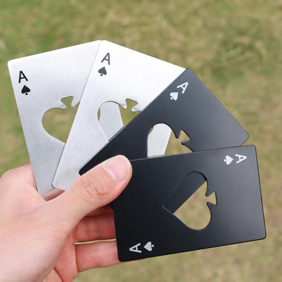 2/3Pcs Poker Card Bottle Opener Heavy Duty Stainless Steel Spade A Manual Beer Bottle Can Opening Tool Kitchen Gadget Seniors Arthritis Chef Gift