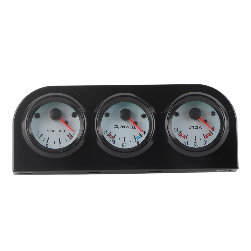 Universal Car Triple Gauge Kit Water Temp+Volts+Oil Pressure Meter 52mm Instrument