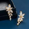 Super Flash Copper Inlaid Zircon Stud Earrings, Celebrity Women's Elegant Temperament Earrings, High-end Light Luxury Bridal Earrings Accessories