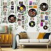 Bimkole Hippie Decor, Wall Aesthetic Records Vintage Ornament, Posters for Room Aesthetic - Record Theme for Bedroom Living Room Art Display Rock,