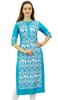 Phagun Women's Designer Straight Black Kurta 3 4 Sleeve Printed Casual