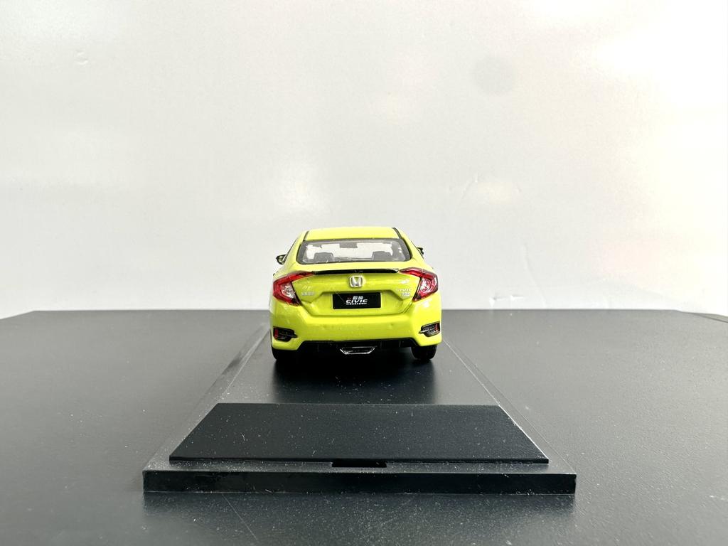 Dongfeng Honda 2021, 10th Generation Sedan Civic Yellow Car Model 1:43 Simulation Model Central Control Internet Celebrity