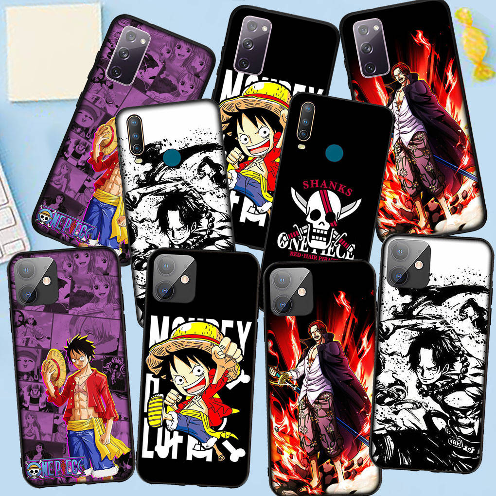 Handyhülle für Samsung Galaxy S25 S24 S23 iPhone 16 15 Xiaomi Redmi Note 14 13 12 16E X 11 Pro Max XR OPPO Moto Shanks Rote Haare Luffy One Piece Hülle