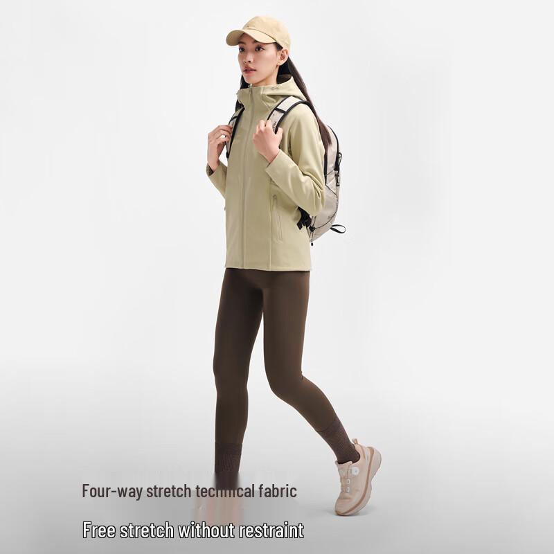 Pelliot Women's Outdoor Windproof Warm Hooded Softshell Jacket