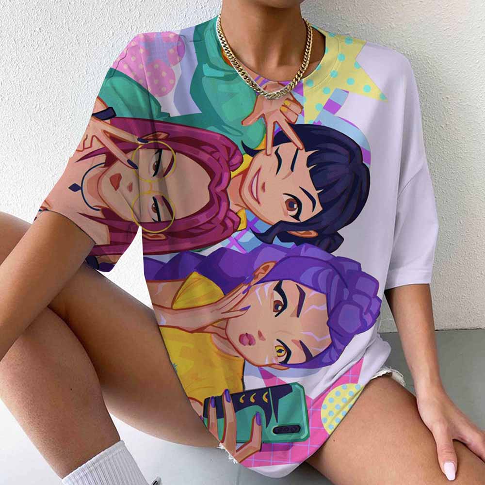 

Kawaii Snoopy Print T-shirts Tops for Women Lady Summer Children T-shirts Casual O-neck Snoopy print T-shirts S