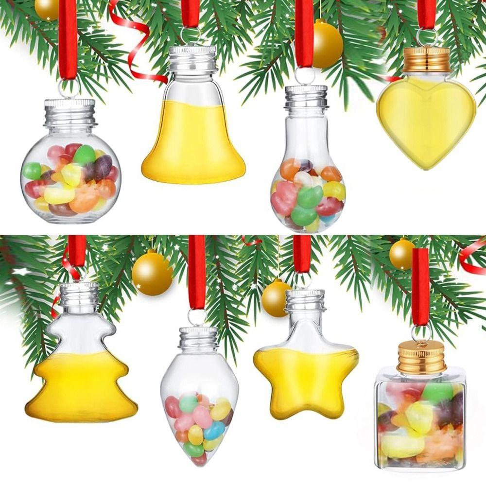 50ml Capacity Christmas Tree Ornaments Fillable Clear Plastic Ornaments Xmas Decor