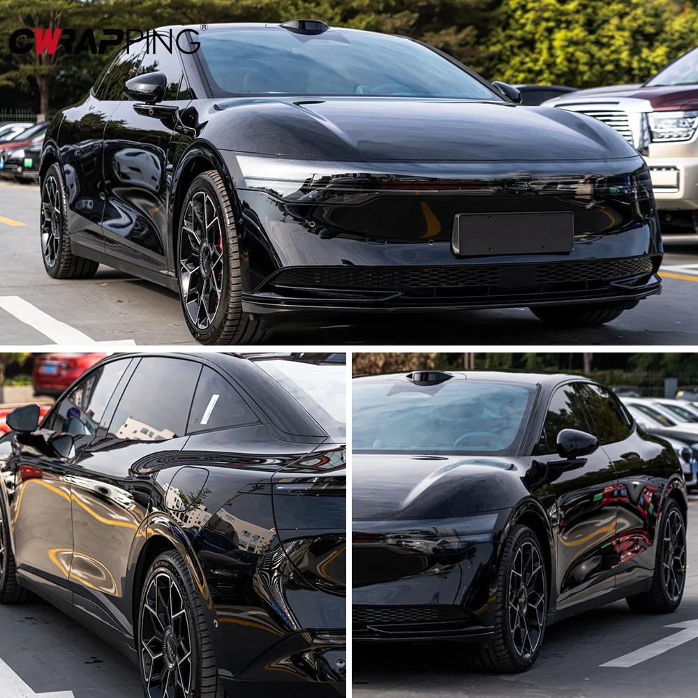 Glossy Black Vinyl Wrap Car Body Film Self Adhesive Motorcycle Sticker Exterior Car Sticker Color Changing Film Auto Accessories