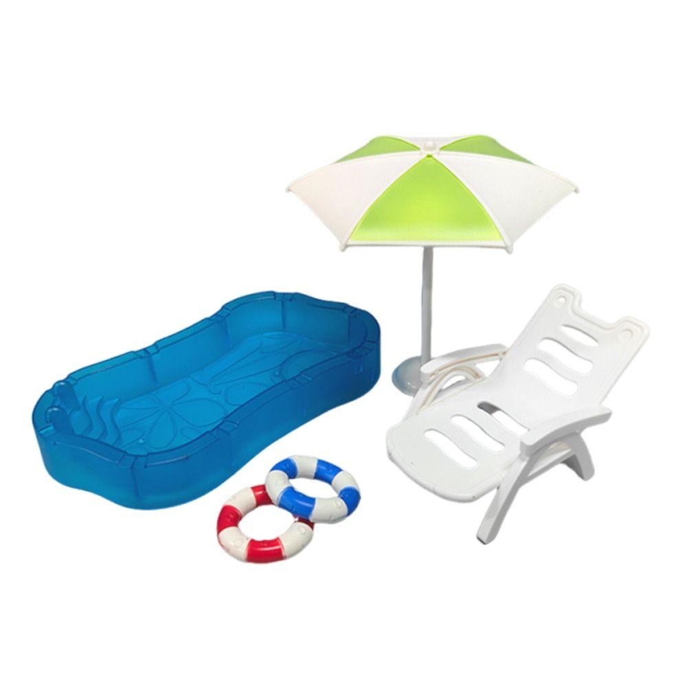 Multicolor Doll Swimming Pool Plastic Doll House Accessories Creative Dollhouse Pool Scene Toy