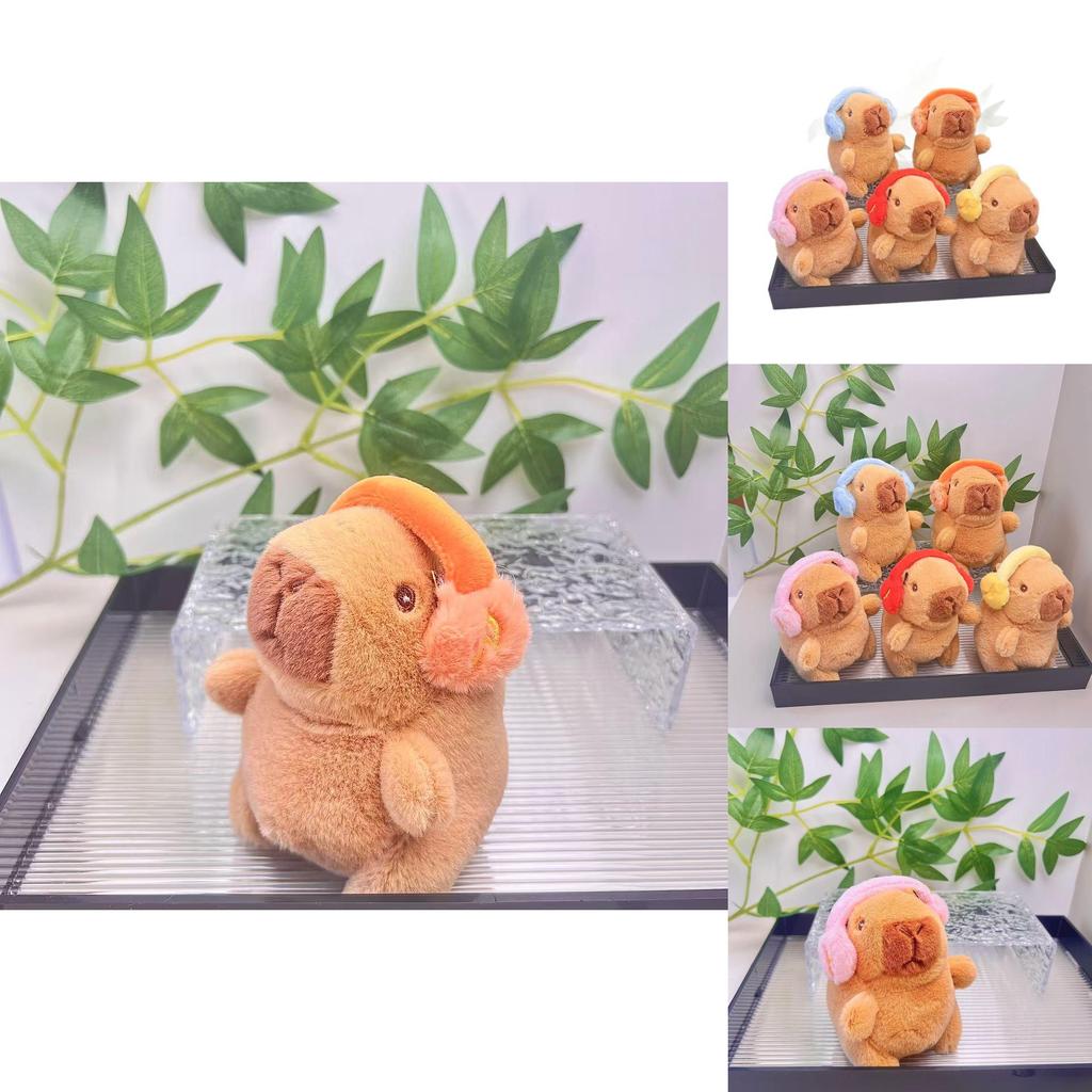 Adorable Plush Capybara Toy With Colorful Headphones Perfect For Birthdays And Collectors
