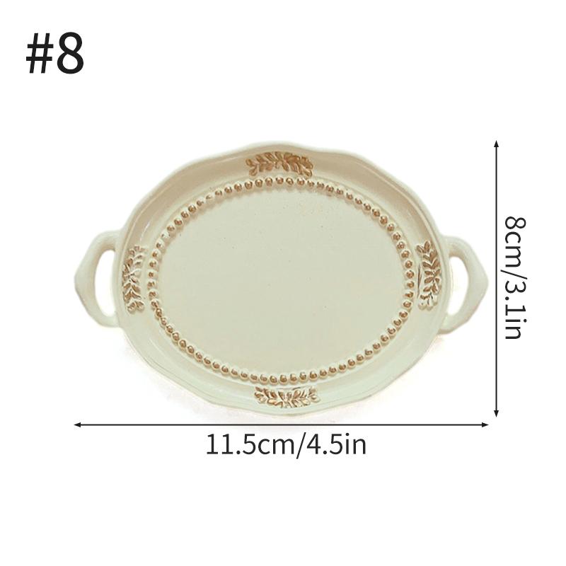European Retro Storage Tray Resin Candle Jewelry Earrings Display Jewelry Storage Decoration Tray Resin Dish Plate Photo Props