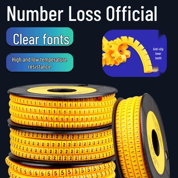 

Маркувальна трубка для електропроводки: Маркування (0-9 та A-Z) для мережевого кабелю A~Z choose any 1 roll (for 2.5 sq mm wire)