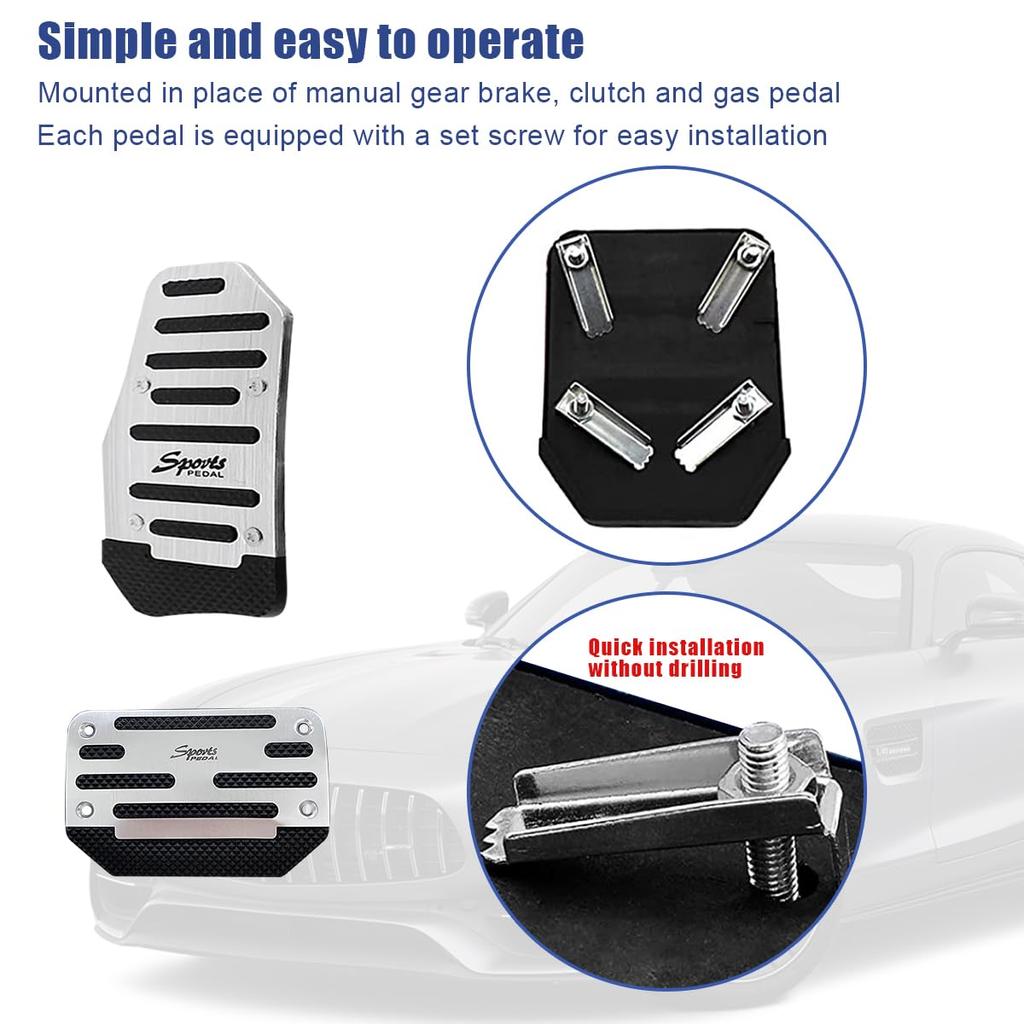 Car Pedals No Drilling for Chevrolet Silverado 1500 2500 3500 Tahoe 2019 - 2025 Fuel Brake Pedal Pad Cover Accessories