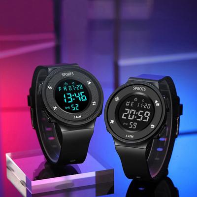 Electronic Watch Male Junior High School Student Watch Trend Multi-Functional Female Adolescent Sports Watch Alarm Clock Simple Children'S Watch