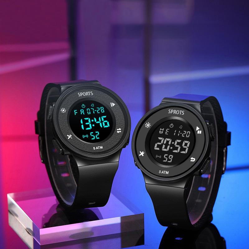 Electronic Watch Male Junior High School Student Watch Trend Multi-Functional Female Adolescent Sports Watch Alarm Clock Simple Children'S Watch