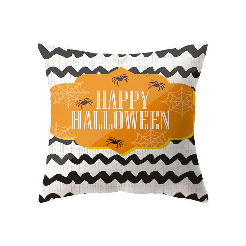 Halloween Theme Witch Pumpkin Print Pattern Cushion Cover Home Living Room Sofa Decoration Square Polyester Pillow Pillow Cover