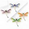 Fashion Alloy Enamel Dragonfly Brooch High-End Versatile Rhinestone Animal Brooch Women'S Clothing Corsage Jewelry Accessory