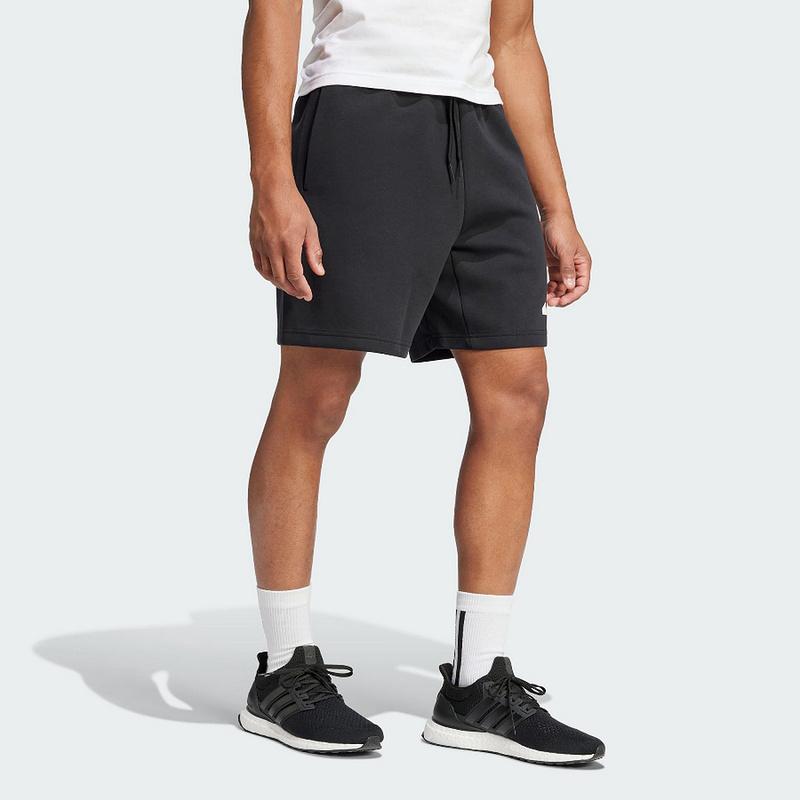 Adidas Logo Knitted Loose Breathable Lace-Up Casual Shorts Men shorts Black JD4900