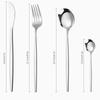 24pcs Stainless Steel Gold Cutlery Set Forks Knives Tea Spoons Dinnerware Tableware Dinner Supplies Kitchen Hotel Party Gift