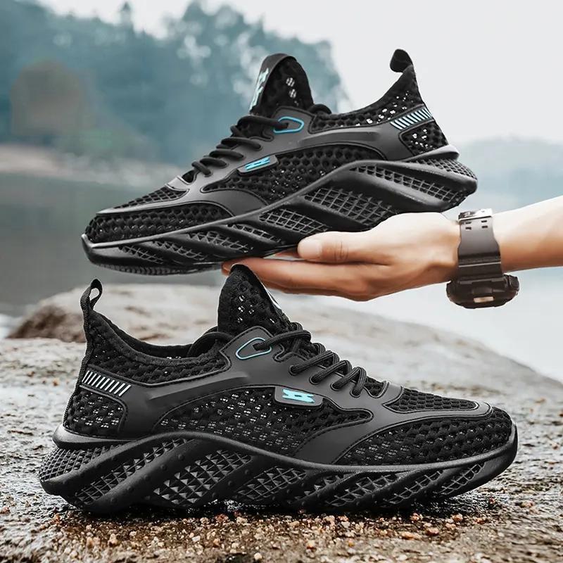 

2025 casual shoes men s summer ice silk air-conditioning shoes mesh breathable casual shoes running shoes deodorant perspiration shoes 44