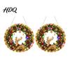Indoor Holiday Decorations 2Pcs Pearl Diamond Christmas Ornament Set 2D Acrylic Glitter Hanging Charms Decor with Ribbon Festive Tree Pendant