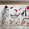 Beauty Barber Shop 3d Wall Murals Background Wallpaper, Modern Beauty Salon Removable Murals, Suitable For Barber Shop Wall Painting