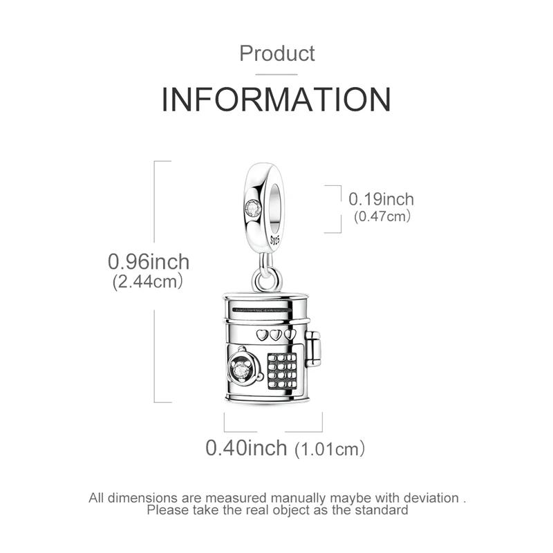 Copper Charm Bead Openable Safe Deposit Box Pendant Fit Original Bracelets Necklace Diy Accessories Women Jewelry Gifts