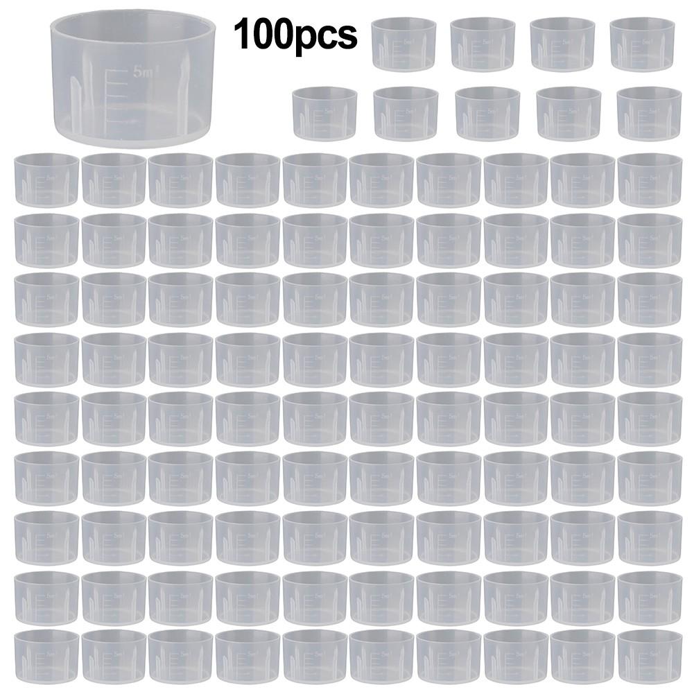 100 ks plastových odměrek 5ml pro umělecké a řemeslné projekty, nové