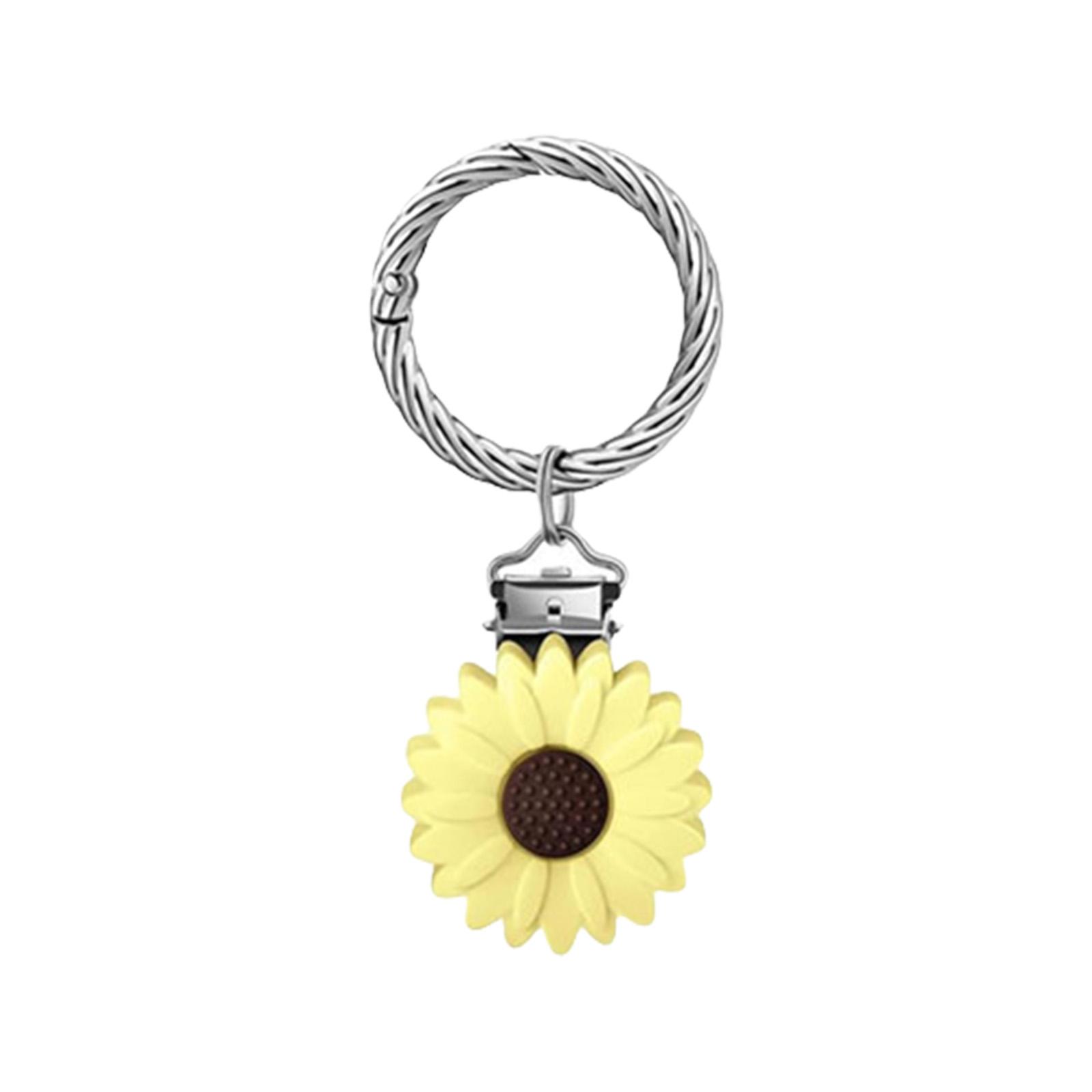 

Creative Daisy Flower Cap Clip For Hat Secure Bag Charm Decoration MultiPurpose Keyring Holder Travel Bag Hanging Charm