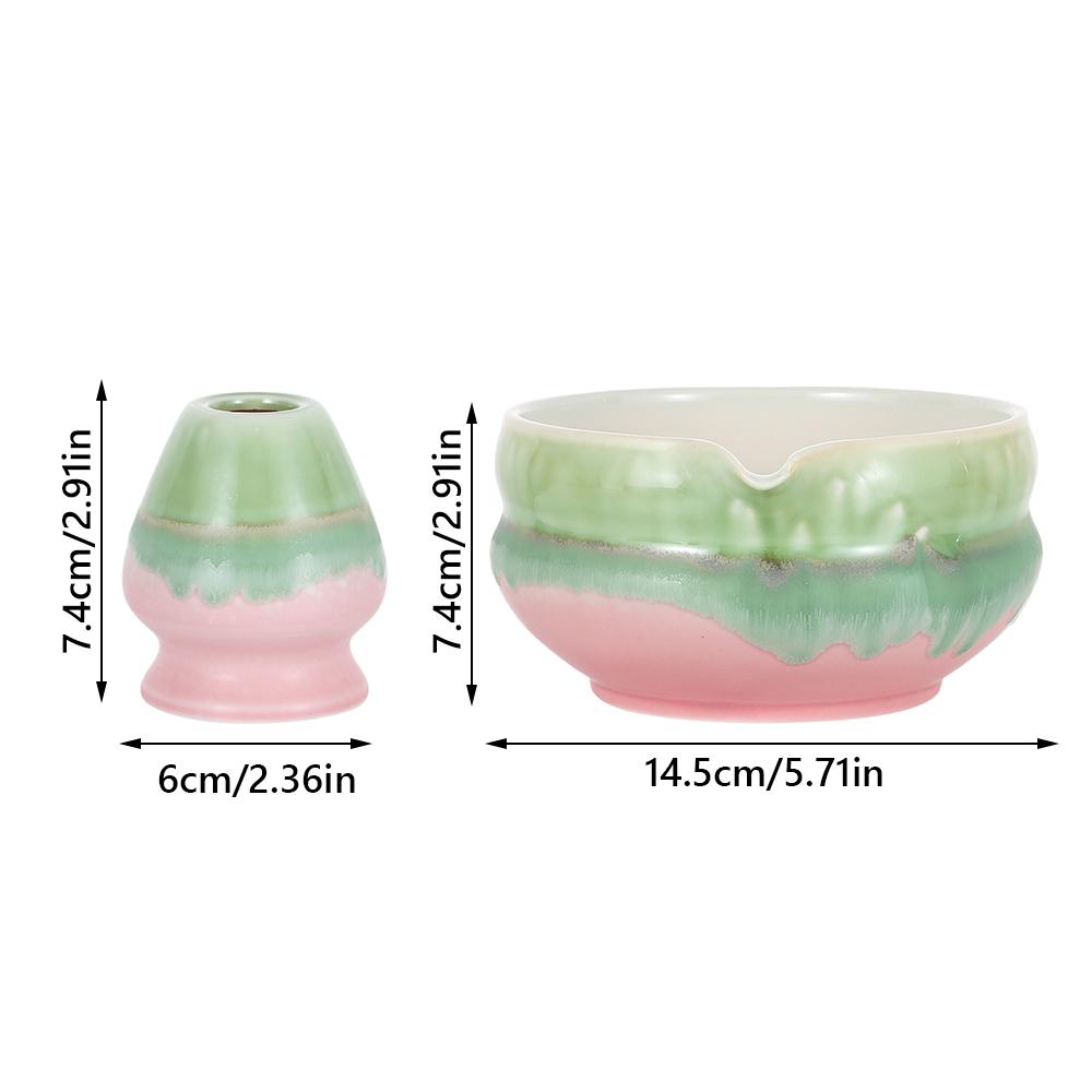 Ceramic Matcha Bowl with Pouring Spout Japanese Tea Set New Matcha Whisk Holder  Tea Lovers