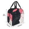 Cartoon Black White Cat Print Insulated Lunch Bag for Women Office Cooler Thermal Food Box Tote Leakproof Lunch Boxes Container