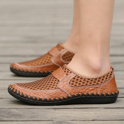 Summer Genuine Leather Slip-on Men Shoes Loafers Male Moccasins Flats Soft Breathable Casual Boat Driver Driving 2024 New