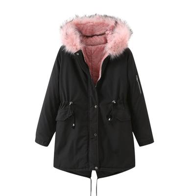 Women's Casual Warm Jacket Hooded Jacket Slim Winter Plus Velvet Cotton Jacket