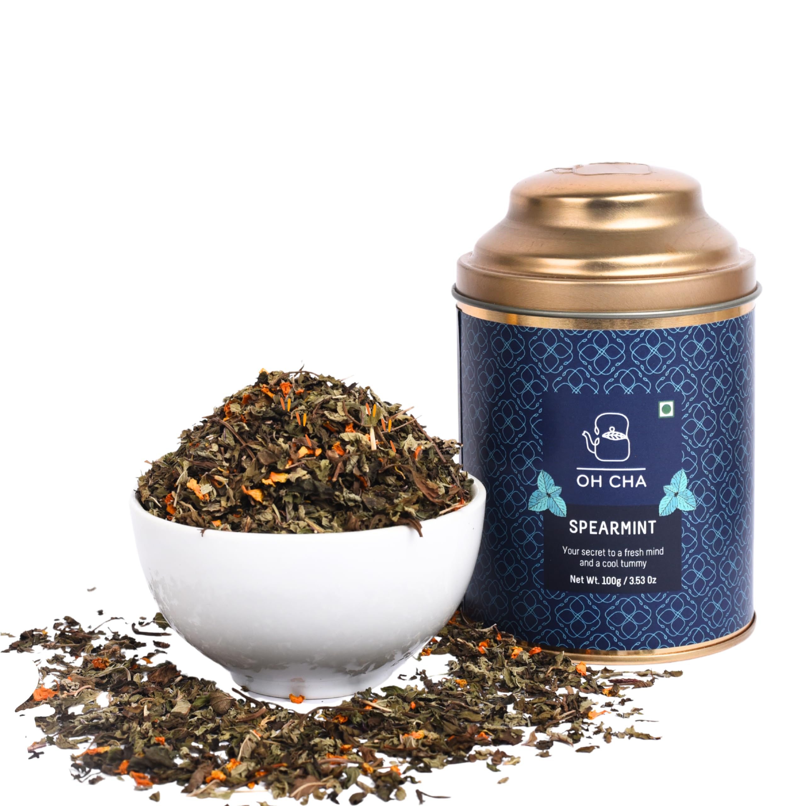 

OH CHA - Spearmint Tea, Moroccan Origin | 100gms, Spearmint Tea for PCOS, PCOD Peppermint Tea blend | Classic Moroccan Mint Tea with Fennel