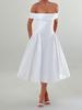 2025 Spring Fashion Solid Color Off-the-Shoulder Backless Bandeau Dress for Women