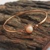 Pink Opal Gemstone 100% 925 Sterling Silver Women Jewelry Rose Gold Plated Bangle Bracelet