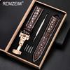 Leather Watch Band 18/20/22/24mm Universal Bracelet Crocodile Pattern Business Watchband Accessories with Gift Packing Box