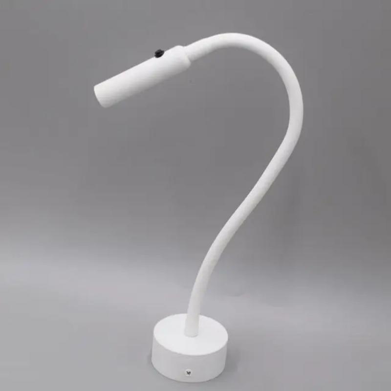 Gooseneck LED Reading Wall Lamp with Switch Flexible Adjustable Wall Mounted Bedroom Bedside Headboard Desk Led Light Fixture