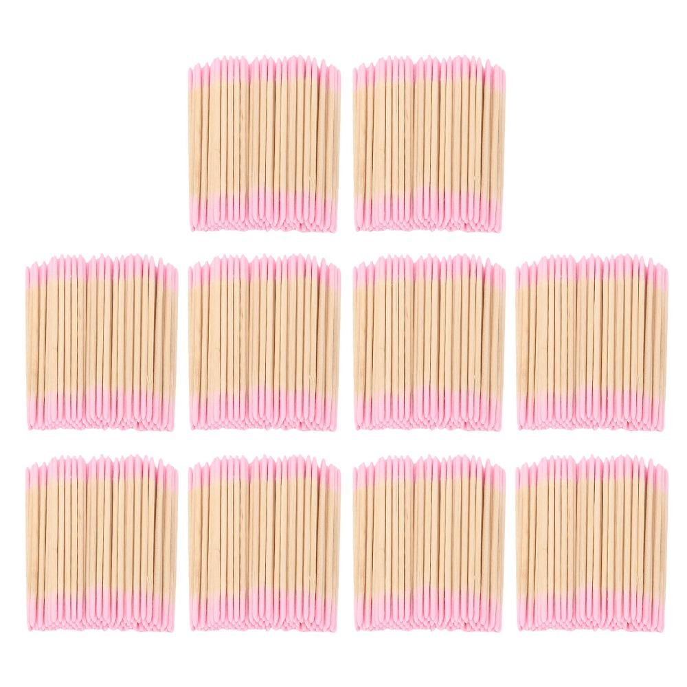 10 Bags Wooden Stick Body Double Pointed Cotton Swabs  Eyeliner & Cosmetic Touch-Up Work