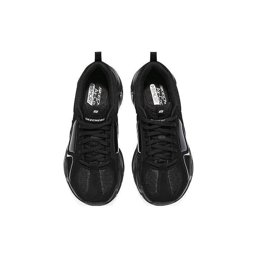 Skechers Stamina V3 Fabric Synthetic Leather Mecha Shoes Generation Three Sports Comfort Low Top Casual Shoes Women Sneakers Black 896151-BBK