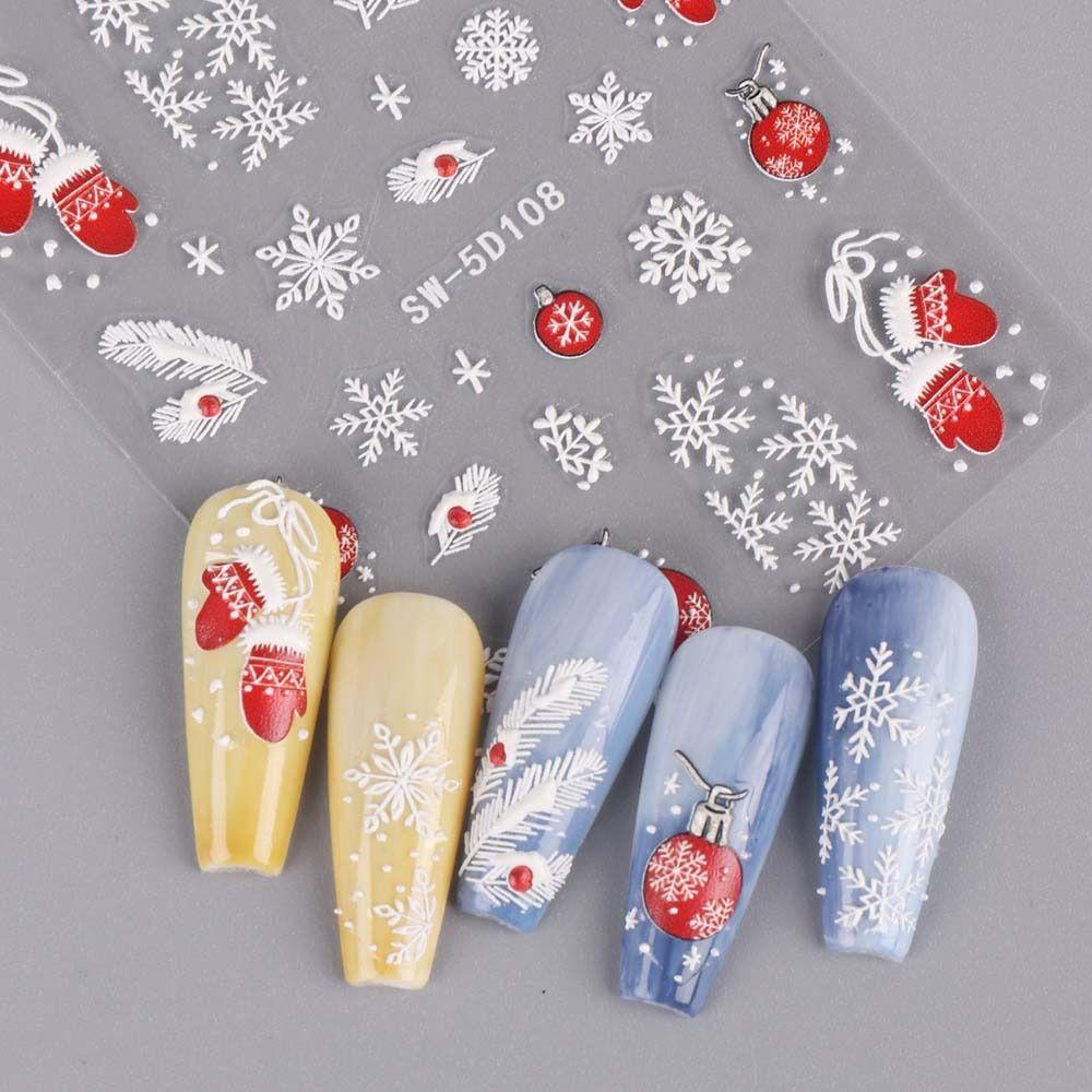 Manicure Ornaments Christmas Nail Decals DIY Nail Charms Christmas Nail Stickers   Nail Salon