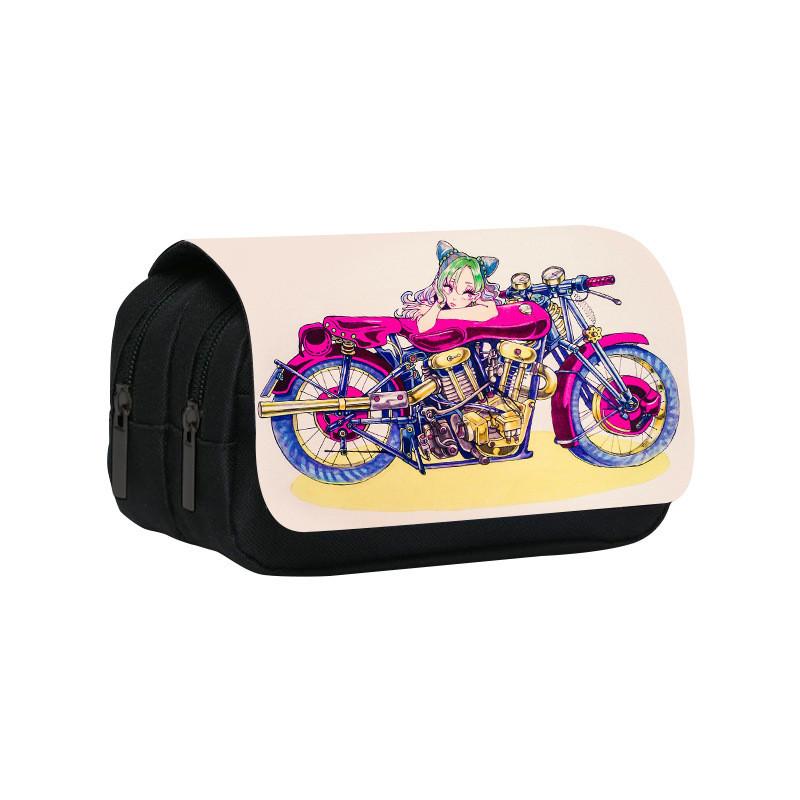 Jojos Bizarre Adventure Print Double Layer Pencil Case With Large Capacity For Study And Office Use