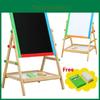Doppelseitige Holz-Kindermaltafel mit verstellbarer Höhe für Kreativität und Lernen